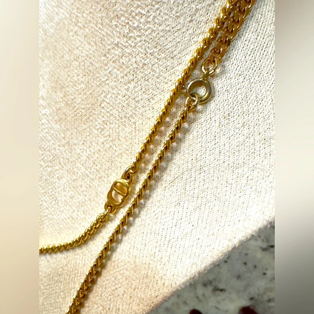 Rare Vintage Gold CD Logo Long Necklace - Picture 3 of 6